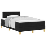 Letto a molle con materasso Nero 120 x 200 cm Tessuto