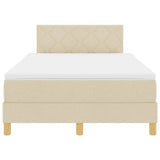 Letto a molle con materasso Crema 120 x 200 cm Tessuto