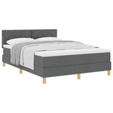 Letto a molle con materasso Grigio scuro 140 x 200 cm Tessuto