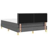 Letto a molle con materasso Grigio scuro 140 x 200 cm Tessuto