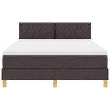 Letto a molle con materasso Marrone Scuro 140 x 200 cm Tessuto