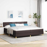 Letto a molle con cuscino Marrone Scuro 200 x 200 cm Tessuto