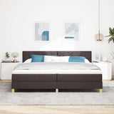 Letto a molle con cuscino Marrone Scuro 200 x 200 cm Tessuto