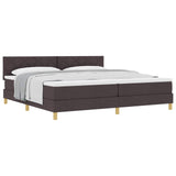 Letto a molle con cuscino Marrone Scuro 200 x 200 cm Tessuto
