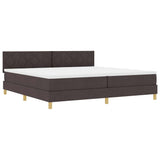 Letto a molle con cuscino Marrone Scuro 200 x 200 cm Tessuto