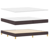 Letto a molle con cuscino Marrone Scuro 200 x 200 cm Tessuto