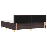 Letto a molle con cuscino Marrone Scuro 200 x 200 cm Tessuto
