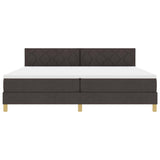 Letto a molle con cuscino Marrone Scuro 200 x 200 cm Tessuto