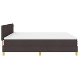 Letto a molle con cuscino Marrone Scuro 200 x 200 cm Tessuto