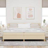 Letto a molle con cuscino Crema 200 x 200 cm Tessuto