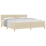 Letto a molle con cuscino Crema 200 x 200 cm Tessuto