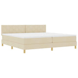 Letto a molle con cuscino Crema 200 x 200 cm Tessuto