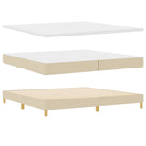 Letto a molle con cuscino Crema 200 x 200 cm Tessuto