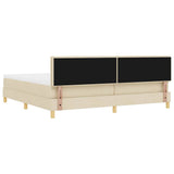 Letto a molle con cuscino Crema 200 x 200 cm Tessuto