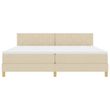 Letto a molle con cuscino Crema 200 x 200 cm Tessuto