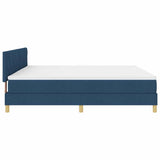 Letto a molle con cuscino con testiera Blu 200 x 200 cm Tessuto
