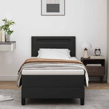 Letto a molle con materasso Nero 90 x 190 cm Pelle sintetica