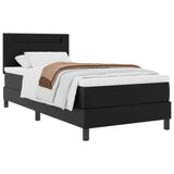 Letto a molle con materasso Nero 90 x 190 cm Pelle sintetica