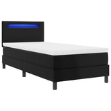 Letto a molle con materasso Nero 90 x 190 cm Pelle sintetica
