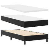 Letto a molle con materasso Nero 90 x 190 cm Pelle sintetica