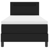 Letto a molle con materasso Nero 90 x 190 cm Pelle sintetica