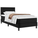 Letto a molle con materasso Nero 90 x 190 cm Pelle sintetica