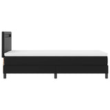 Letto a molle con materasso Nero 90 x 190 cm Pelle sintetica