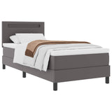 Letto a molle con materasso Grigio 90 x 190 cm Pelle sintetica
