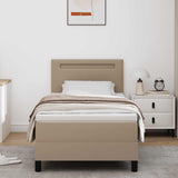 Letto a molle Cappuccino 90 x 190 cm Pelle sintetica