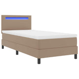 Letto a molle Cappuccino 90 x 190 cm Pelle sintetica