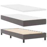 Letto a molle con materasso Grigio 90 x 200 cm Pelle sintetica