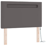 Letto a molle con materasso Grigio 90 x 200 cm Pelle sintetica