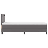Letto a molle con materasso Grigio 90 x 200 cm Pelle sintetica