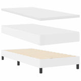 Letto a molle con materasso Bianco 100 x 200 cm Pelle sintetica