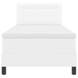 Letto a molle con materasso Bianco 100 x 200 cm Pelle sintetica