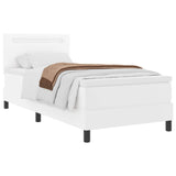 Letto a molle con materasso Bianco 100 x 200 cm Pelle sintetica