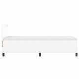 Letto a molle con materasso Bianco 100 x 200 cm Pelle sintetica