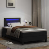 Letto a molle con materasso Nero 120 x 190 cm Pelle sintetica