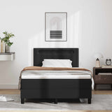 Letto a molle con materasso Nero 120 x 190 cm Pelle sintetica