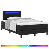 Letto a molle con materasso Nero 120 x 190 cm Pelle sintetica