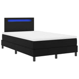 Letto a molle con materasso Nero 120 x 190 cm Pelle sintetica