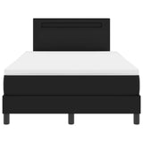 Letto a molle con materasso Nero 120 x 190 cm Pelle sintetica