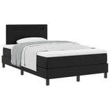 Letto a molle con materasso Nero 120 x 190 cm Pelle sintetica