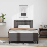 Letto a molle con materasso Grigio 120 x 190 cm Pelle sintetica