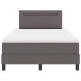 Letto a molle con materasso Grigio 120 x 190 cm Pelle sintetica
