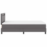 Letto a molle con materasso Grigio 120 x 190 cm Pelle sintetica