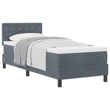 Letto a molle con materasso Grigio scuro 80 x 200 cm Velluto