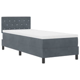 Letto a molle con materasso Grigio scuro 80 x 200 cm Velluto