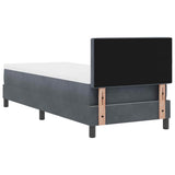 Letto a molle con materasso Grigio scuro 80 x 200 cm Velluto