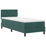 Letto a molle con materasso Verde Scuro 80 x 200 cm Velluto